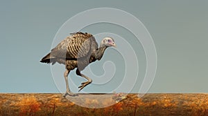 Colorful Ostrich On Wire: A Paleocore-inspired Photoillustration photo