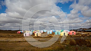 Colorful outdoor camping field