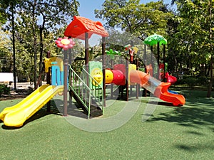 Colorful outdoor children playground