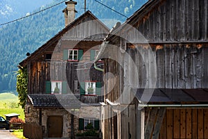 Colorful outdoor scene in the Austrian Alps. Summer sunny day in the Gosau village on the Grosse Bischofsmutze mountain, Austria