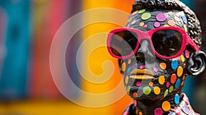 Colorful Outsider Art Statue With Cool Sunglasses