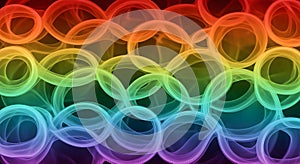 Abstract Rainbow Waves and Interlocking Circles Pattern