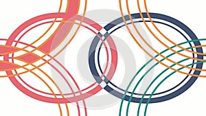 Colorful Overlapping Rings Abstract Pattern Design, vector design Generative AI