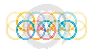 Colorful Overlapping Rings Abstract Vector Pattern, vector design Generative AI