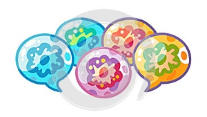 Colorful Overlapping Speech Bubbles - Dynamic Communication, vector design Generative AI