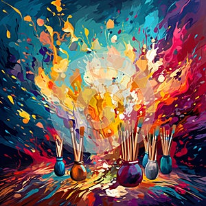 Colorful Paint Brushes Whispers