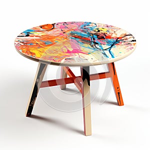 Colorful Paint Design Table With Interdisciplinary Installations photo