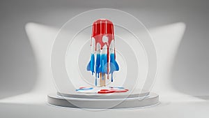 Colorful Paint Drip Art on White Surface Creative Abstract Design