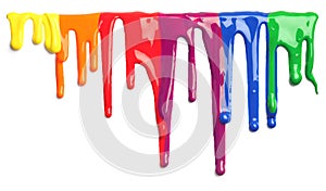 Colorful paint dripping isolated