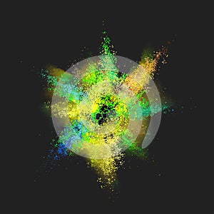 Colorful Paint Explosion illustration. Color Burst isolated on a black background.