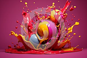 Colorful paint splash explosion photo