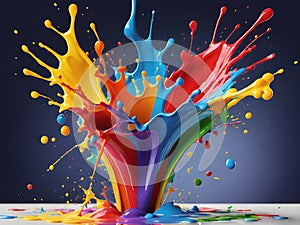 colorful paint splash isolated on background