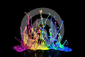 Colorful Paint Splash on a Speaker