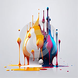 A colorful paint splash on white background