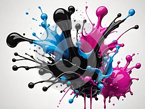 colorful paint splash on white background