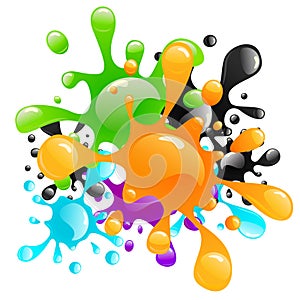 Colorful paint splashes