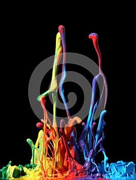 Colorful paint splashing