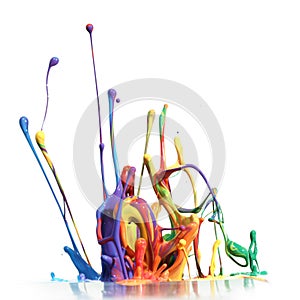 Colorful paint splashing