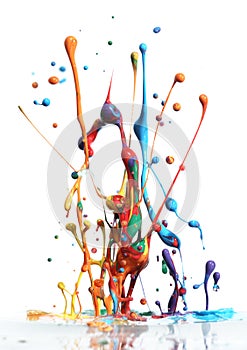 Colorful paint splashing