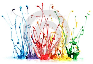 Colorful paint splashing