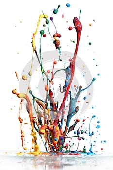Colorful paint splashing