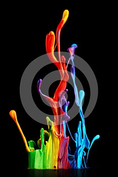 Colorful paint splashing