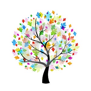 Colorful paint splat tree design