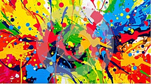 colorful paint splats on a white background generated