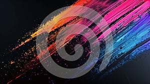 Colorful Paint Splatters on Black Background
