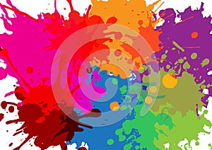 Colorful paint splatters.Paint splashes set.Vector illustration.