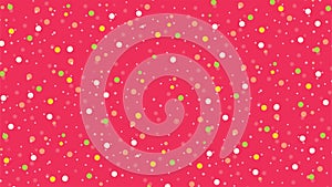 Colorful paint spots on Red background. Colorful dotted texture backgound. Party theme background wallpaper.