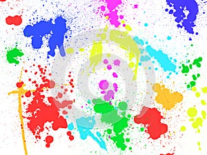 Colorful paint stains and blobs photo