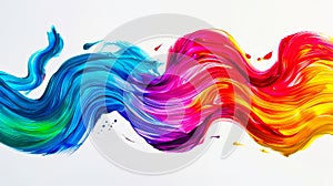 A colorful paint wave on white background