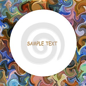 Colorful painted background with round frame for text