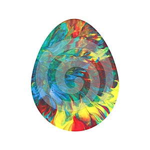 Colorful painted easter egg isolated on white background.