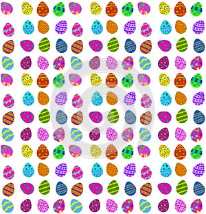 Colorful painted Easter eggs isolated on white