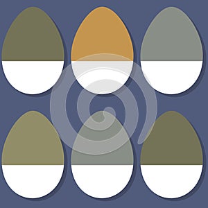 colorful painted Easter eggs vector illustration on dark background
