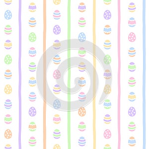Colorful painted Easter, Paschal eggs seamless vector pattern