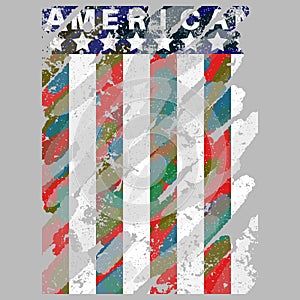 Colorful Painted Grungy American Flag