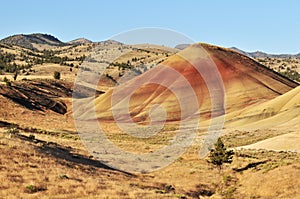 Colorful painted hills and layers of soil, Oregon