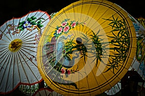 Colorful Painted Paper Umbrellas