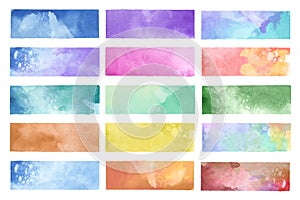 Colorful painted watercolor backgrounds vector