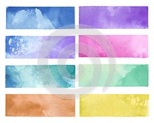 Colorful painted watercolor backgrounds vector