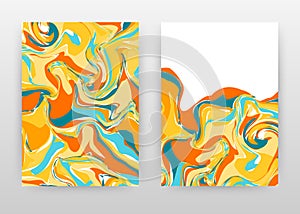 Colorful painting background business annual report brochure flyer design. Yellow blue orange abstract brochure template include