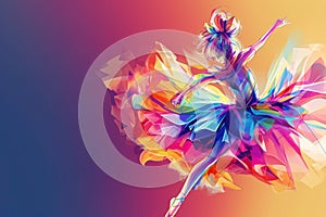 a colorful painting of a ballerina in a colorful tutu