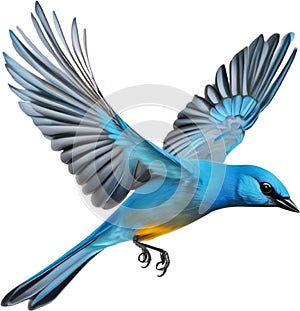 A Colorful painting of Blue-gray Tanager bird. AI-generated. photo