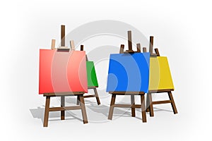 Colorful Painting Easels