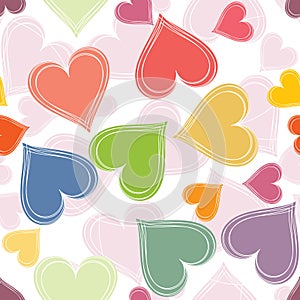Colorful Paired Hearts Background