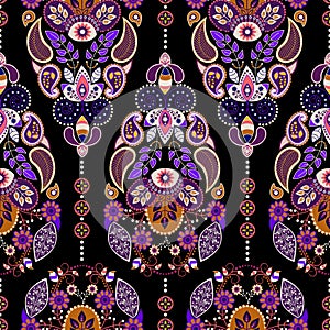 Colorful Paisley pattern. Ethnic background