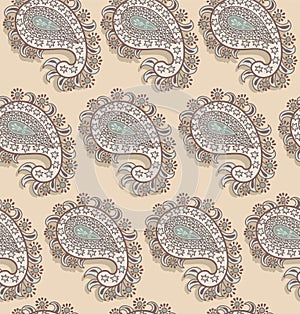 Colorful Paisley pattern for textile, cover, wrapping paper, web. Ethnic vector wallpaper with decorative elements